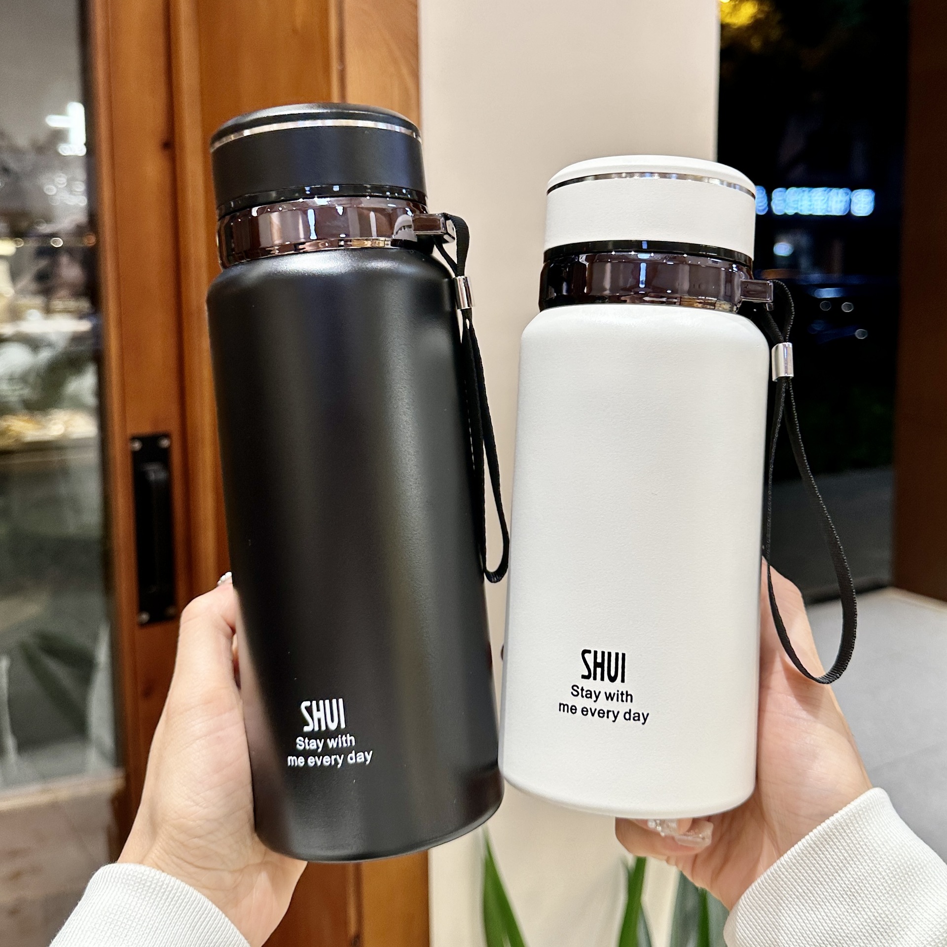 保温杯大容量学生上学专用高颜值办公室便携茶水分离保冷水壶简约
