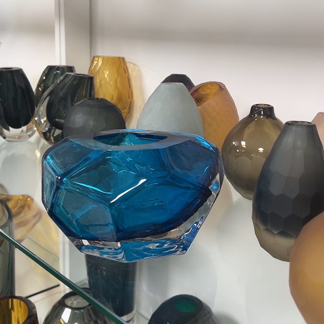 琉璃高12蓝色琉璃花器