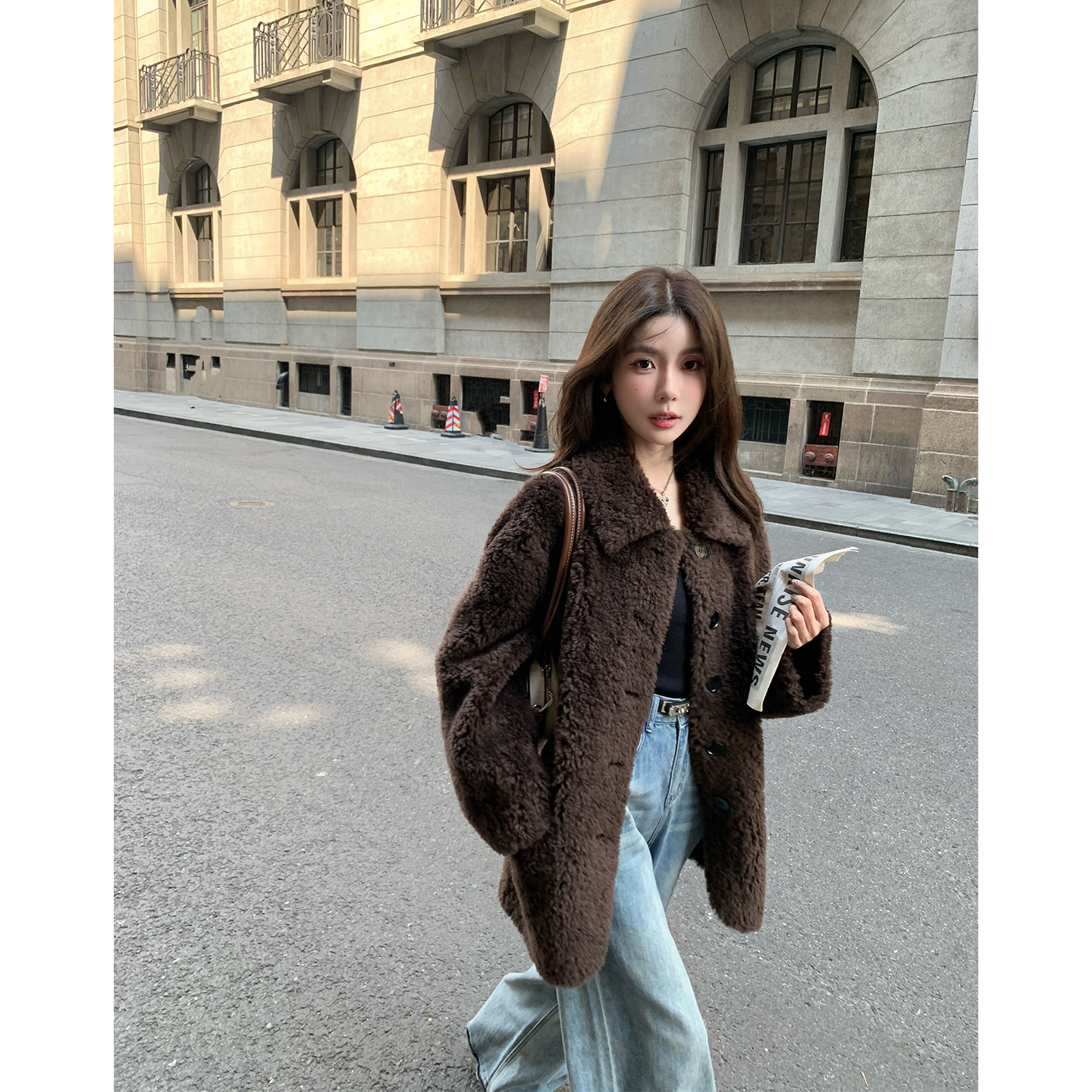 顽童托卡|100绵羊毛皮毛一体外套女中长款羊剪绒皮草外套新278