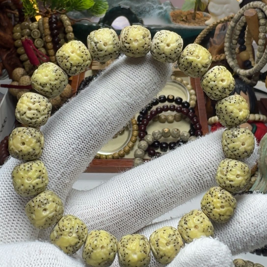 星月菩提手串1号车尺寸12.11石玉鳞甲单圈