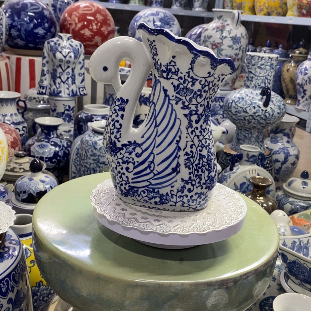 瓶天鹅花瓶摆件花瓶