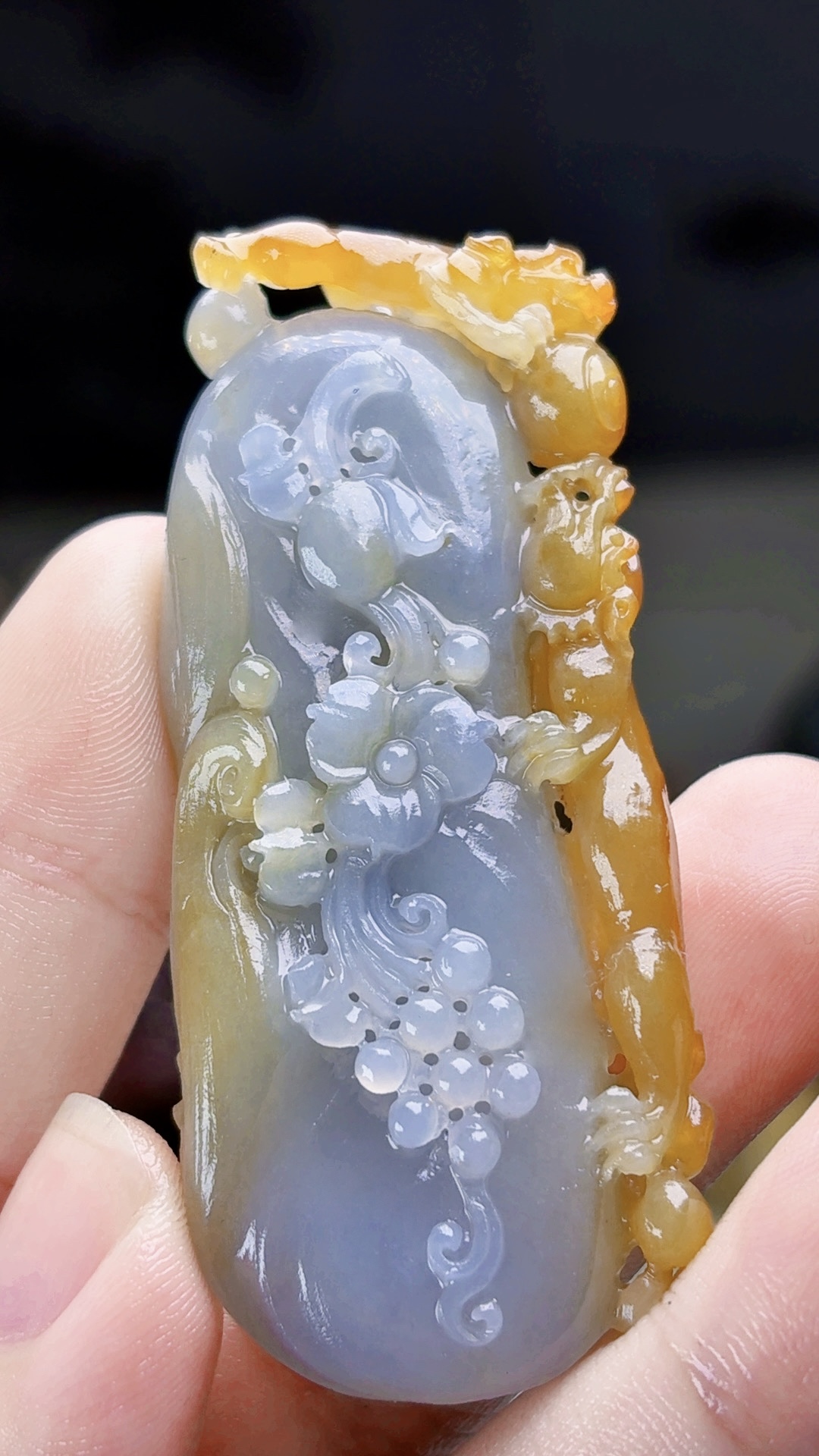 天然缅甸翡翠冰胶紫加黄双彩花牌毛货买断需抛光尺寸