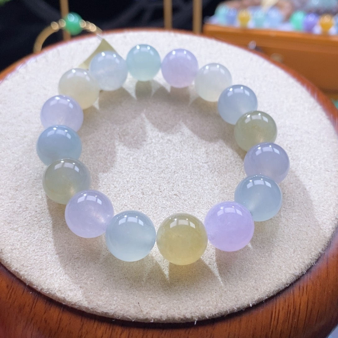 翡翠未镶嵌吊坠(不含链)翡翠糖果色手串