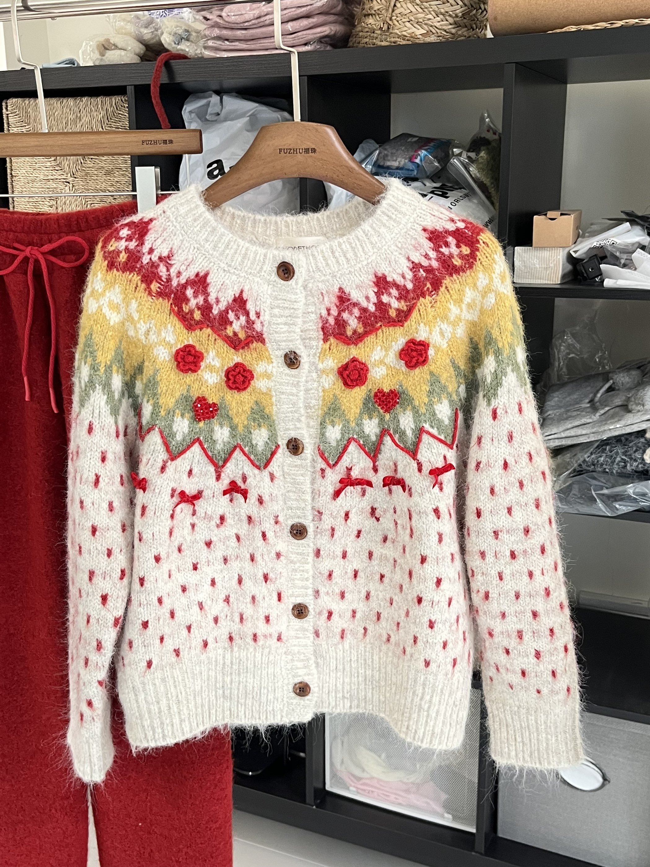 韩国东大门正品代购手工家新款毛衣费尔岛 不支持7t