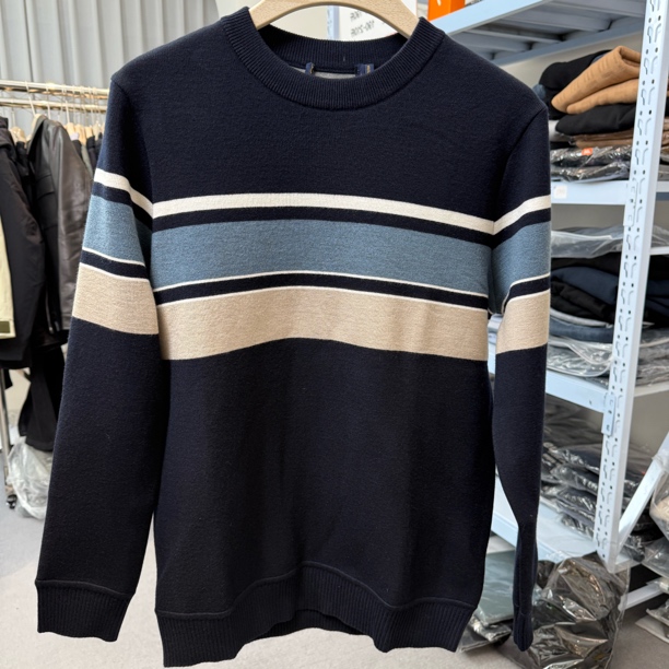 品牌剪标撤柜男士秋冬季圆领卫衣款加绒针织衫毛衣保暖时尚休闲