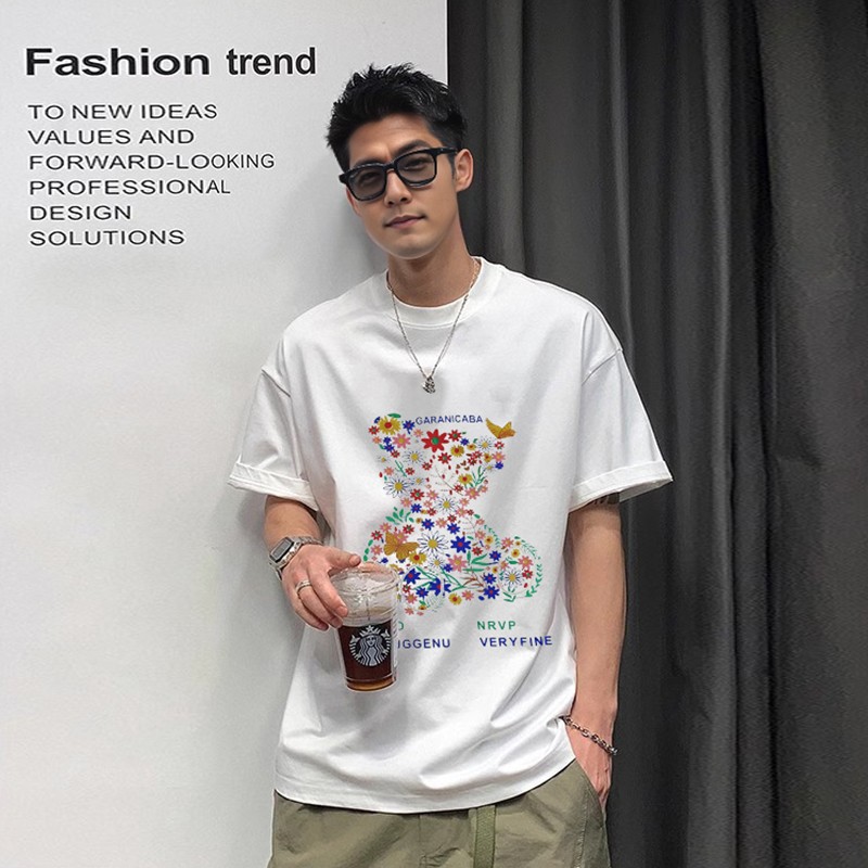 夏季上衣潮流男女短袖T恤时尚百搭宽松体恤