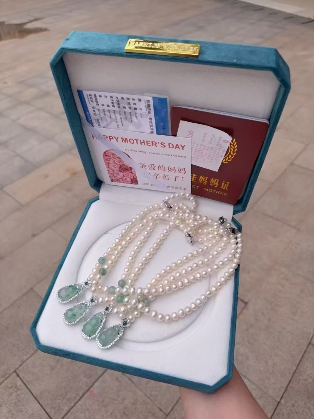 天然淡水珍珠非洲翠葫芦套链时尚新中式（多样性发货发其一）