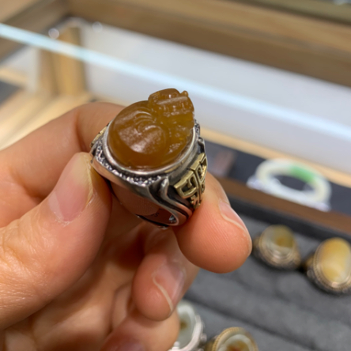 和田玉貔恘戒指未镶嵌
