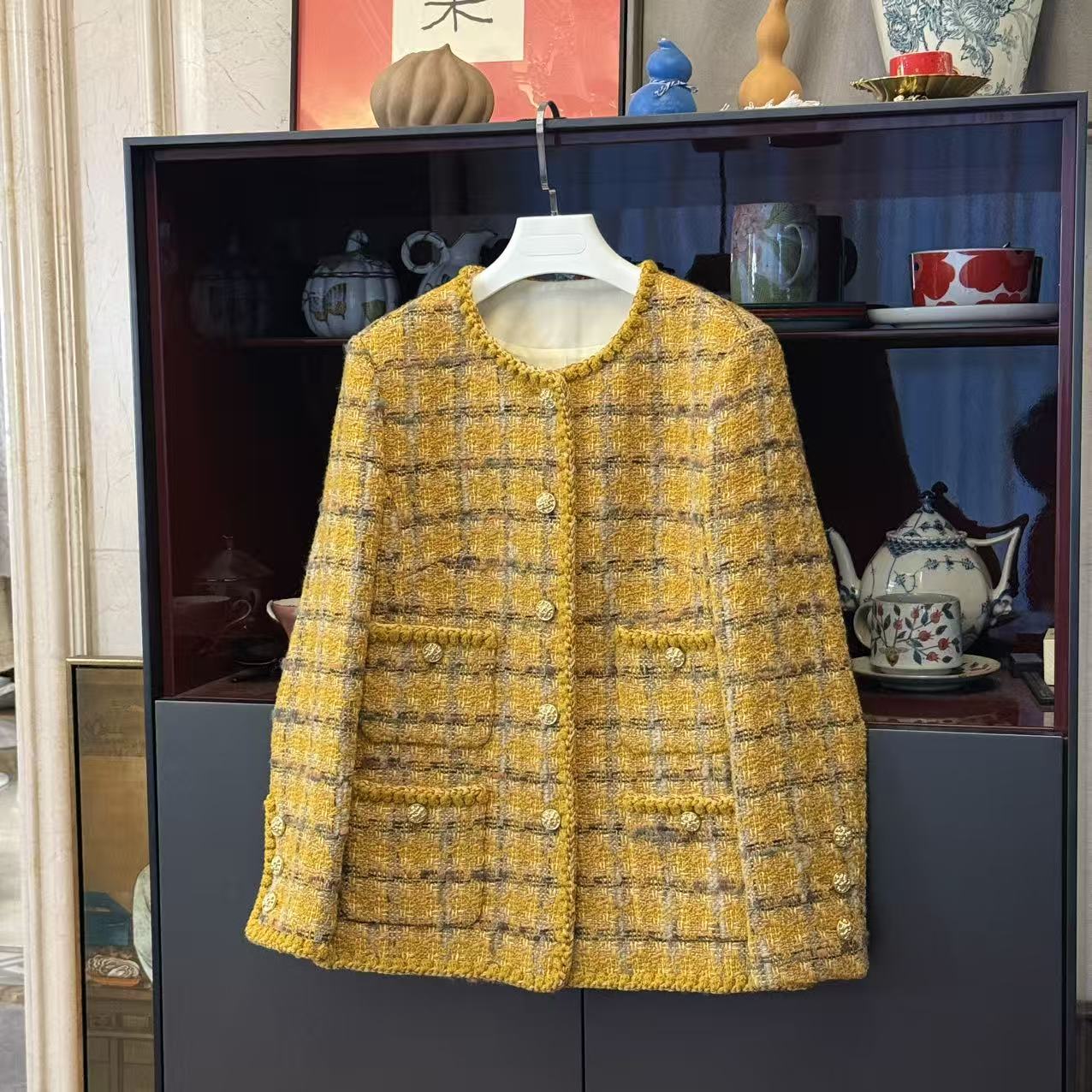 《黄色小香》MYL 2026 LINTON 早春新品羊毛混纺小香外套气质单排扣