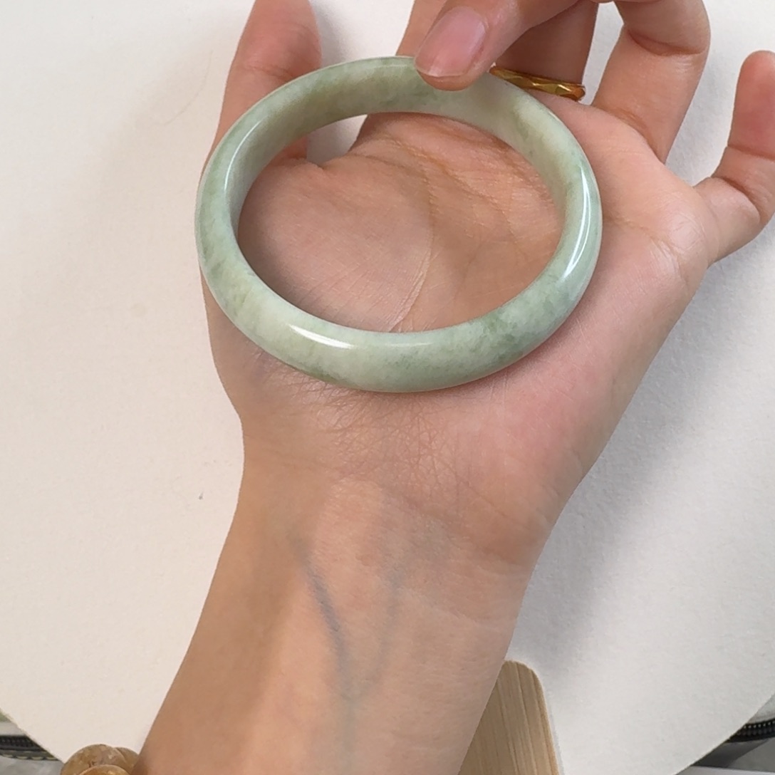 蓝田玉（蛇纹石化大理石玉）手镯未镶嵌棉*糖