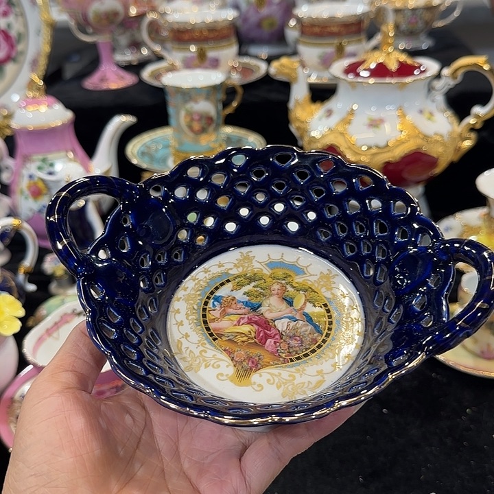 瓷片双耳果篮11111