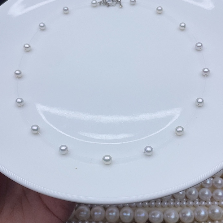淡水珍珠颈饰银S925镶嵌