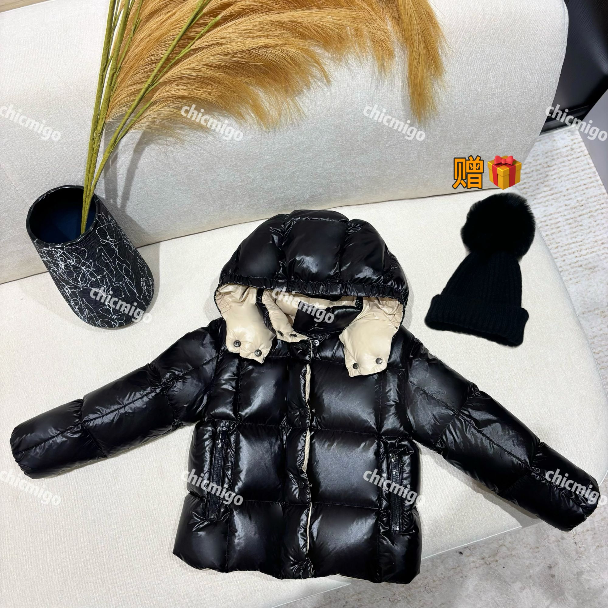 【Chicmigo高定童装】秋冬新款高定轻奢保暖新国标90白鹅绒羽绒服