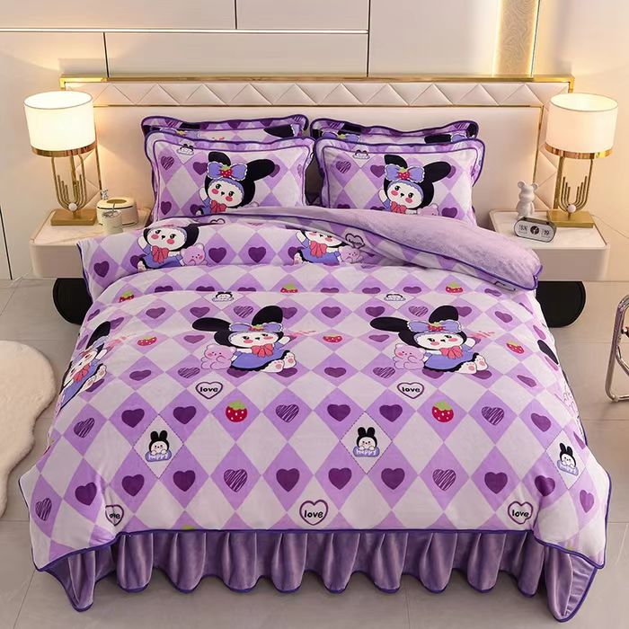 【冬季专用】加绒加厚  双面绒保暖防寒  n牛奶绒床上用品四件套