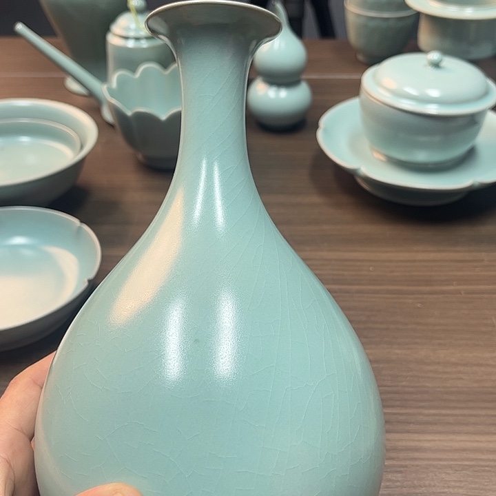 摆件花*子玉壶春瓶