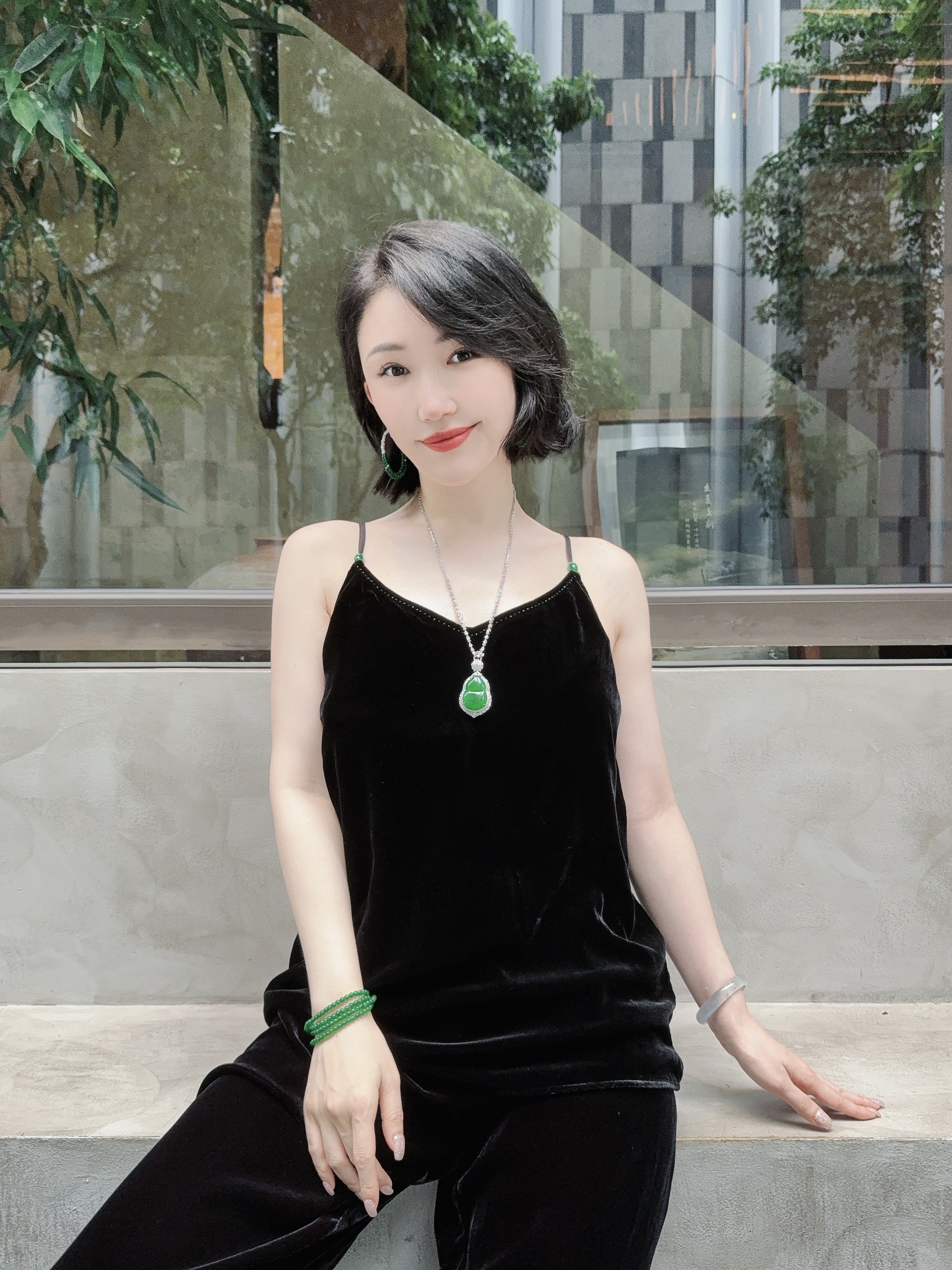 Betty Bairn【匠心/青隐】桑蚕丝短绒气质吊带背心25B-BW10625
