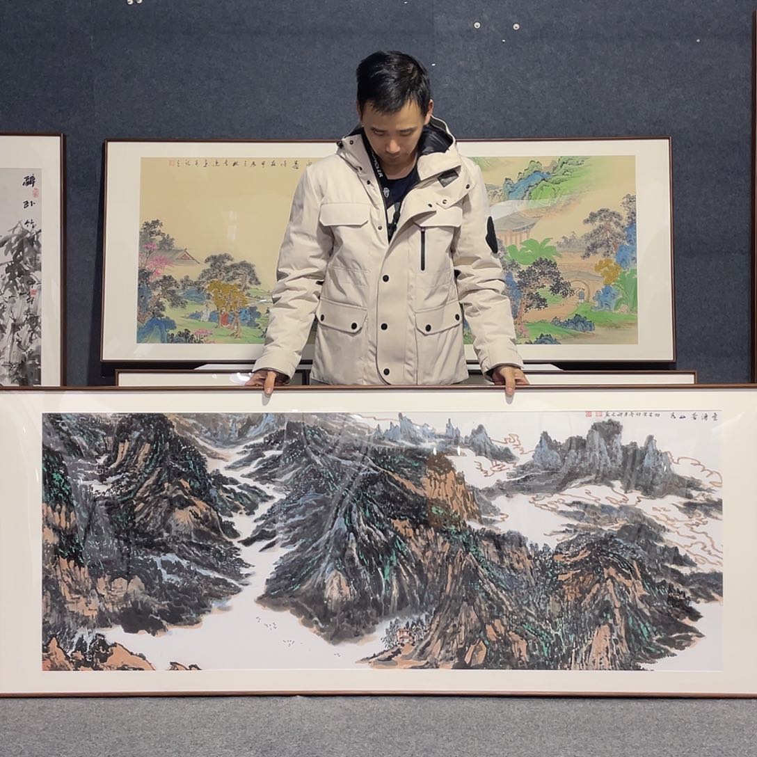 国画手绘画作带框发货