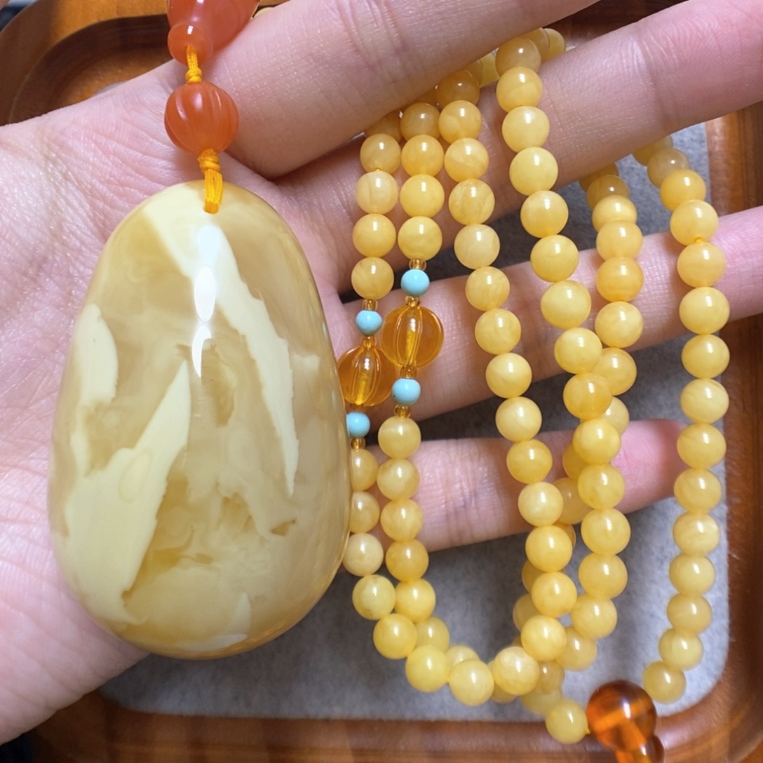 蜜蜡项链未镶嵌蜜蜡吊坠