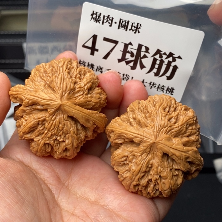 文玩核桃把件47球筋62克