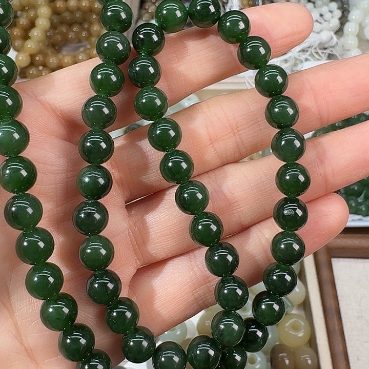 和田玉（碧玉）未镶嵌颈饰8mm