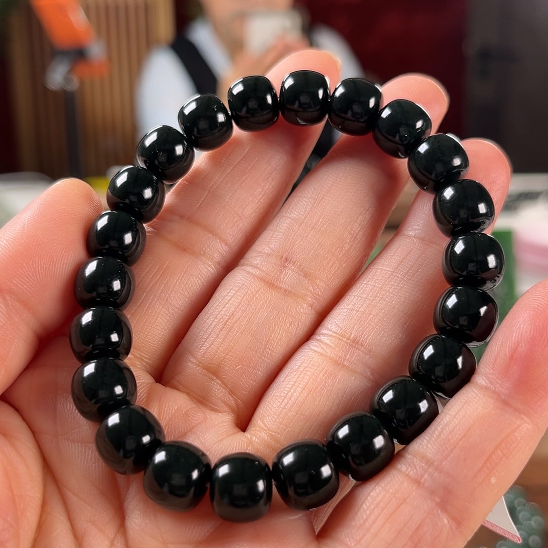 和田玉手串未镶嵌新疆和田玉塔青老型9/10