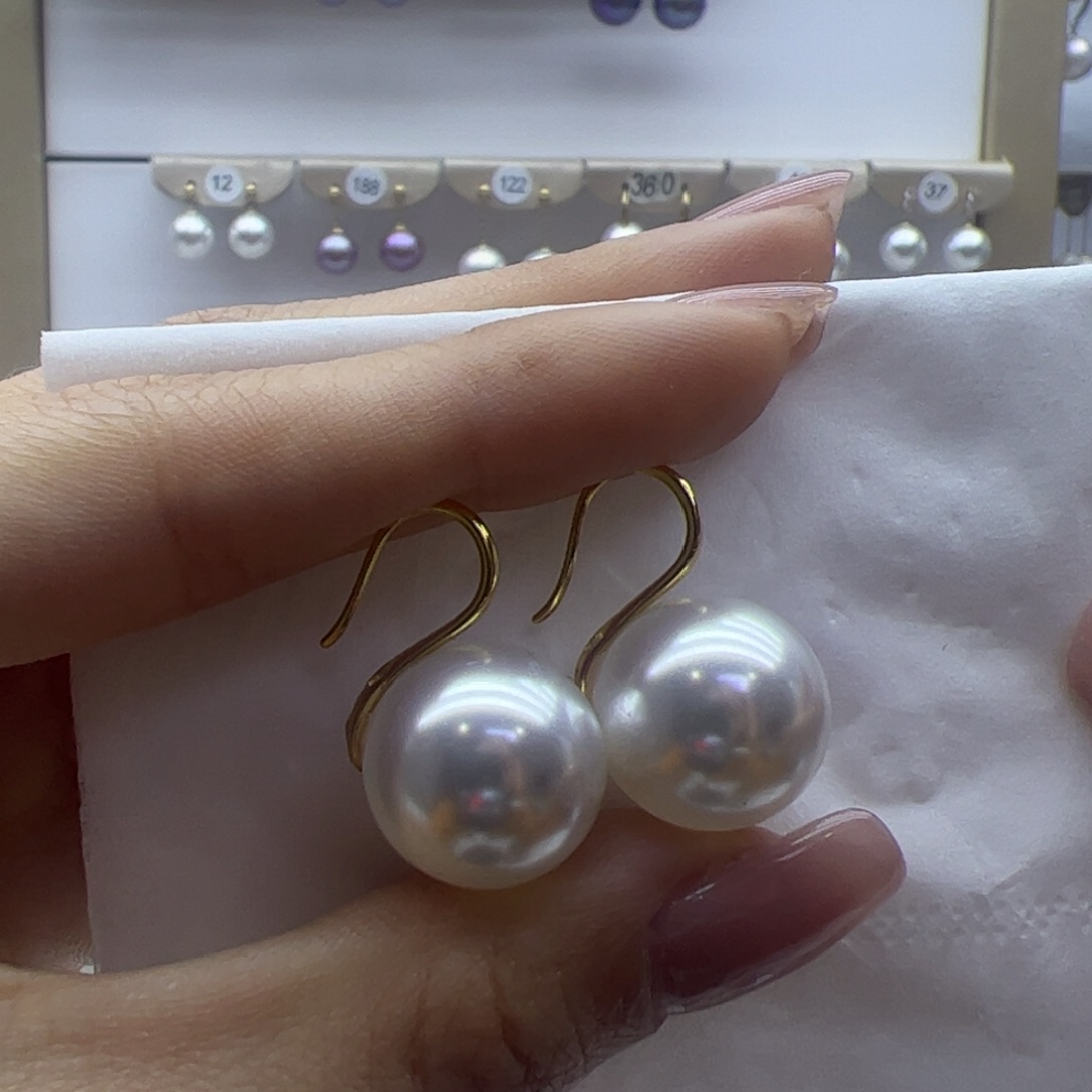 淡水珍珠耳饰18K金镶嵌