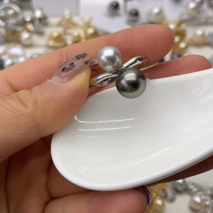 海水珍珠戒指银S925镶嵌