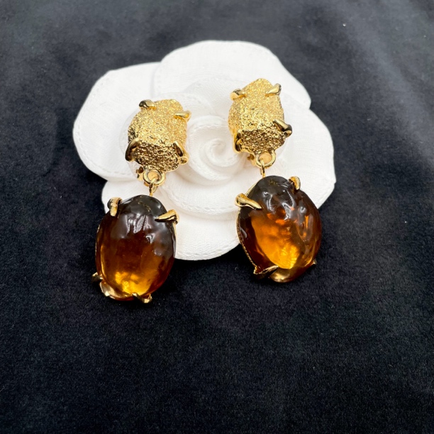 95新 YSL/圣罗兰 圣罗兰蜜糖棕扫肩耳夹/ysl00183