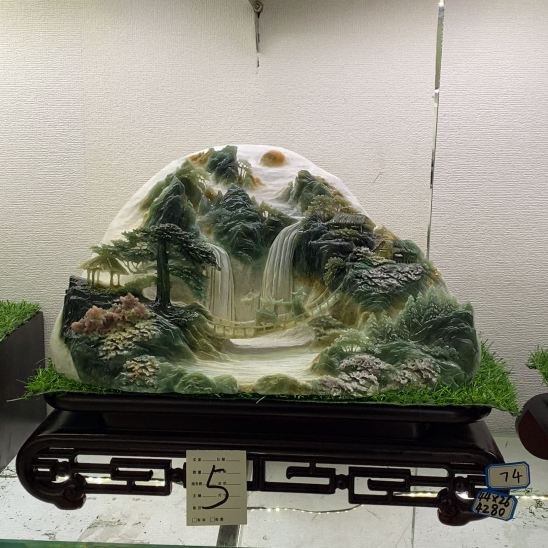 包***玉意境山水手工雕刻