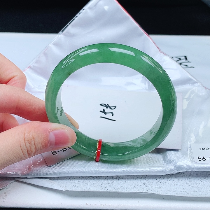 翡翠手镯未镶嵌缅甸天然a货手镯56