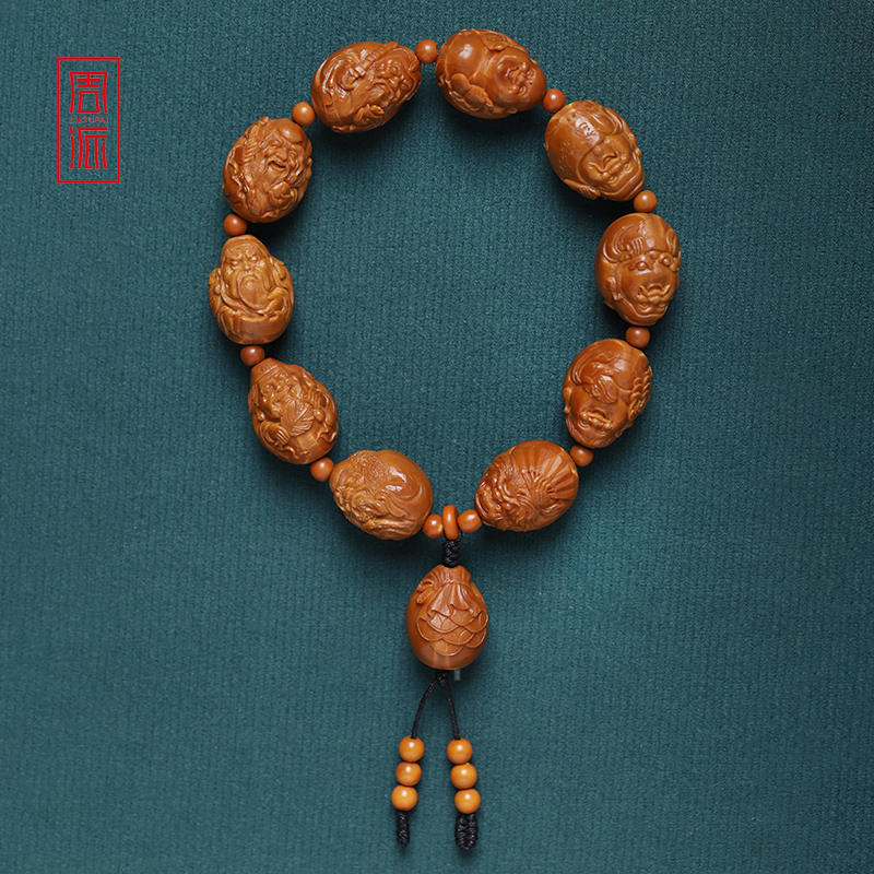 周派春毅核坊小籽鲨鱼背神仙会橄榄核手串纯手工橄榄核雕刻小尺寸