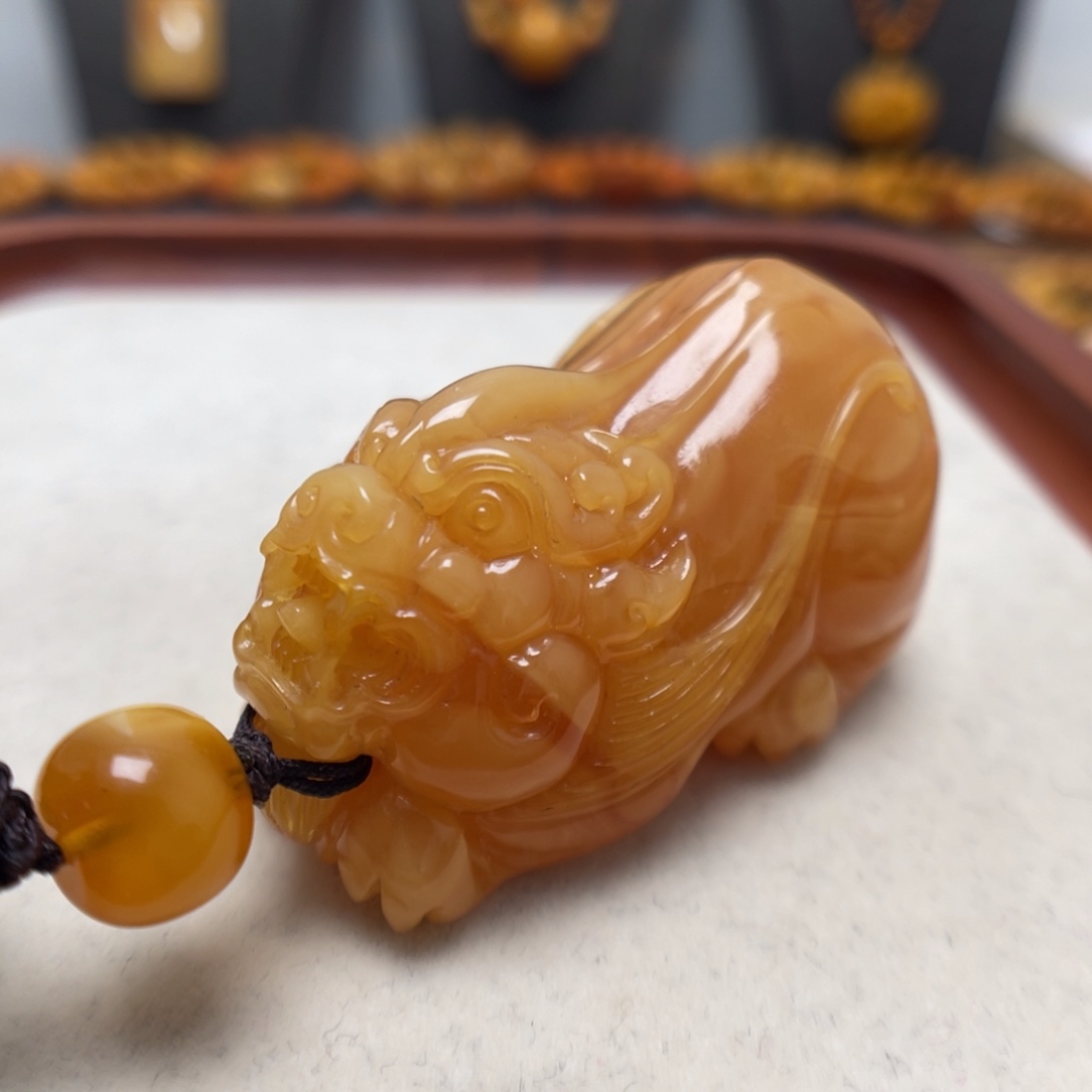 蜜蜡未镶嵌项链吊坠