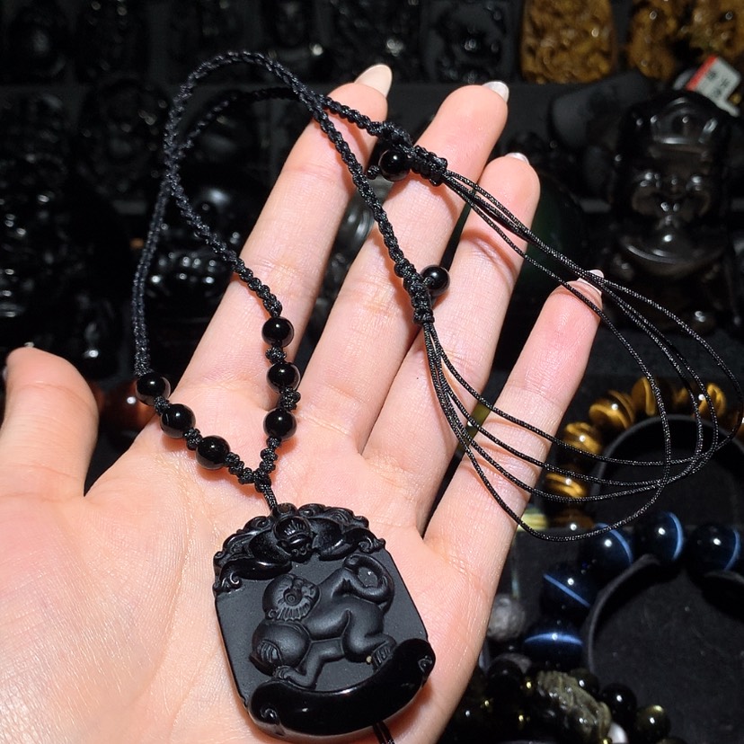 【闪购商品】未镶嵌黑曜岩珠宝奇石彬**禮