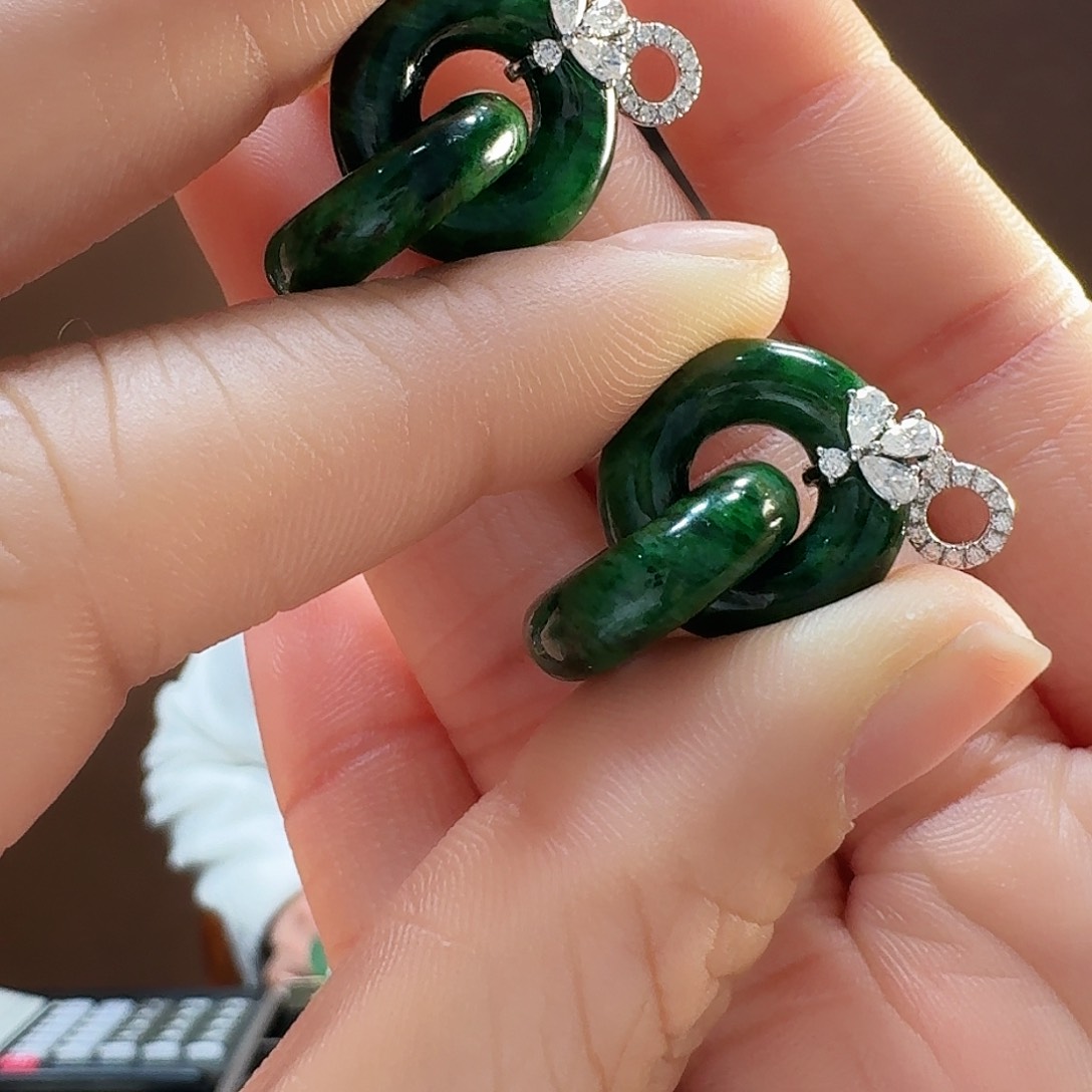 翡翠耳饰18K金镶嵌R****m耳饰14