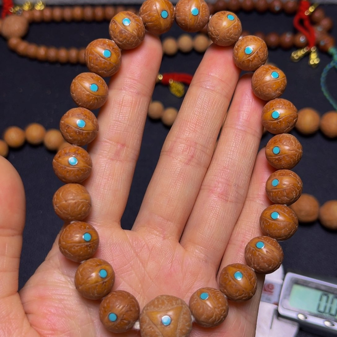 凤眼菩提吊坠12mm松丁手串