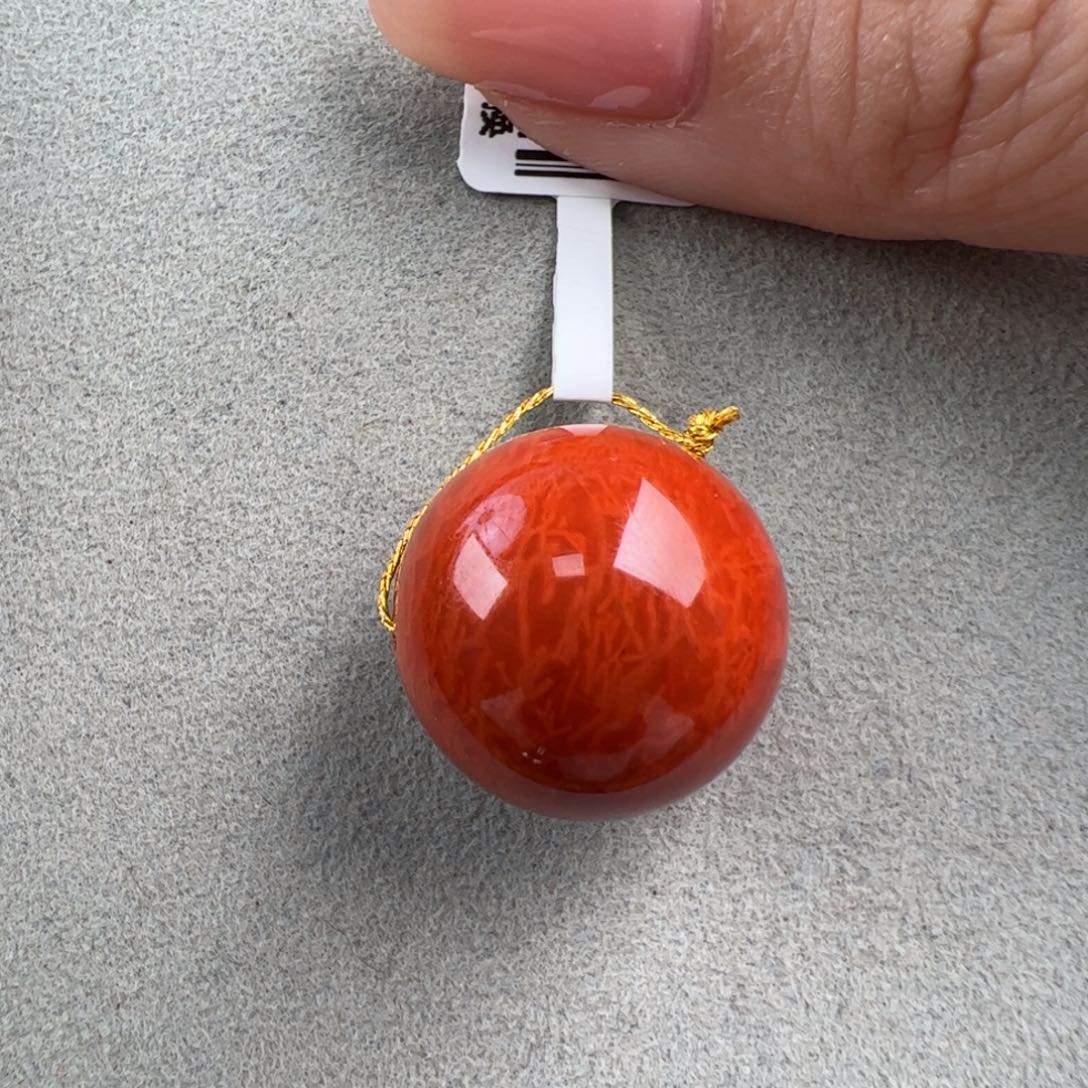 南红玛瑙未镶嵌（满肉圆珠18mm