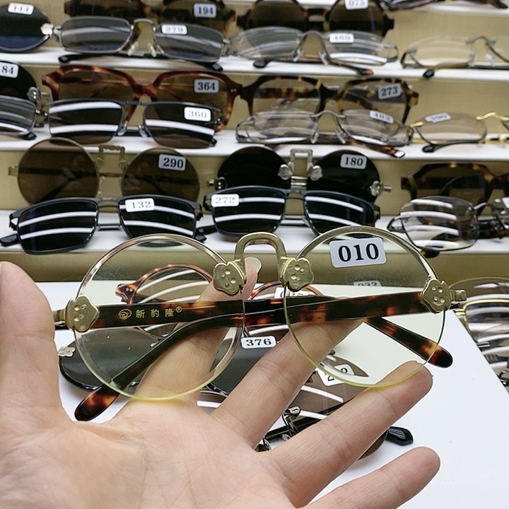 无框款天然水晶石头眼镜