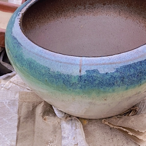 紫砂花盆口21高度17瑕疵