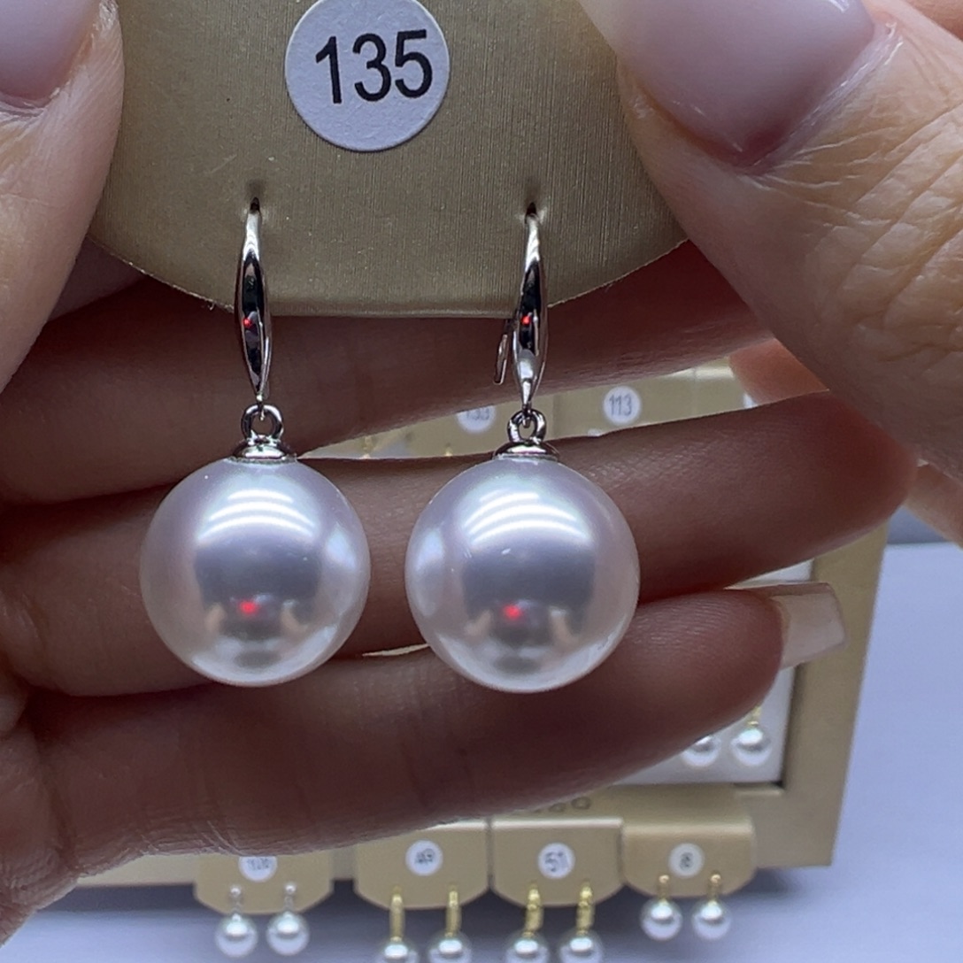 银S925镶嵌淡水珍珠耳饰