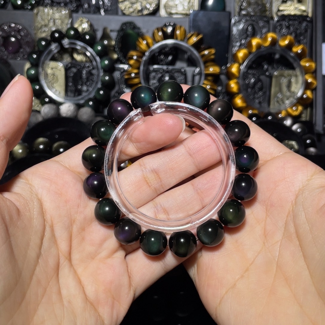 王***彪黑曜岩未镶嵌手链