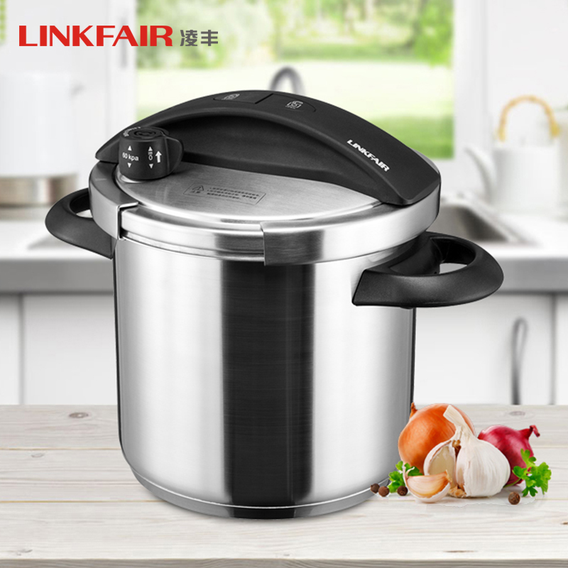 LINKFAIR/凌丰经典压力锅5.5升304不锈钢多重安全保护