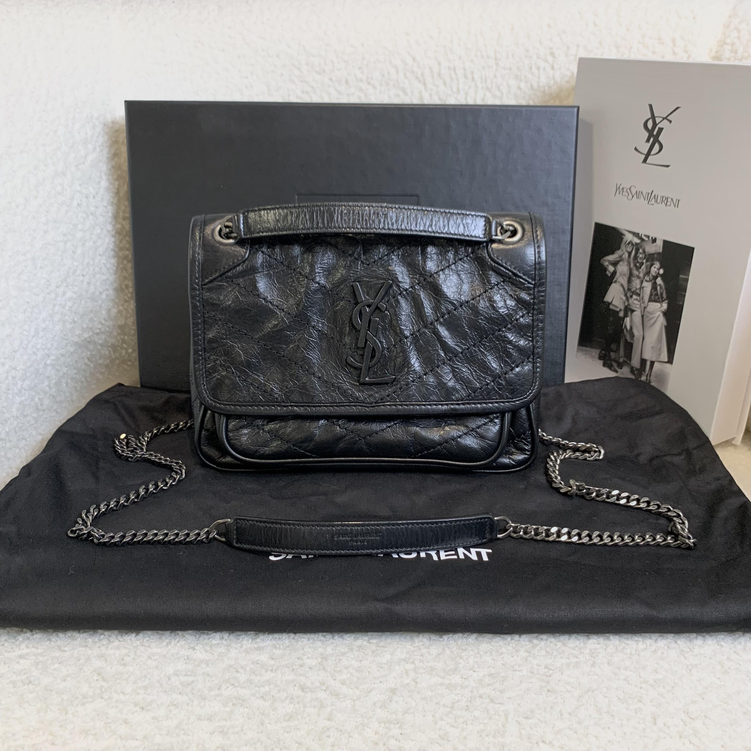 99新 YSL/圣罗兰 壹臻/黑银D扣niki小号 18031364 