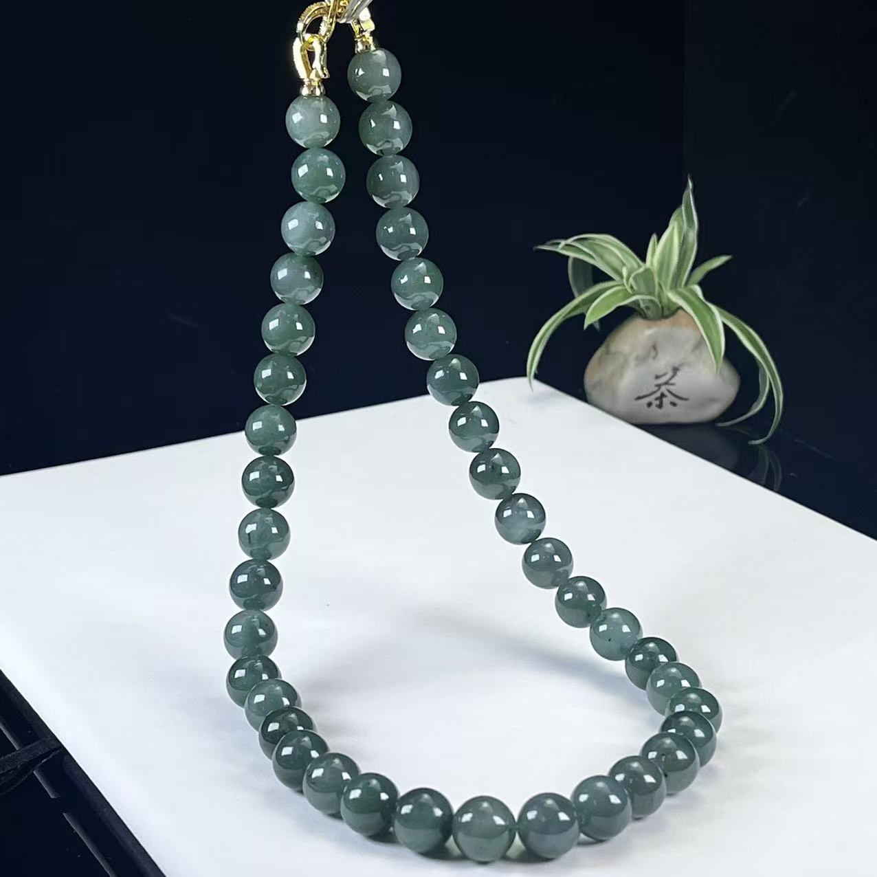 A342 和田玉碧玉项链 HY28883128