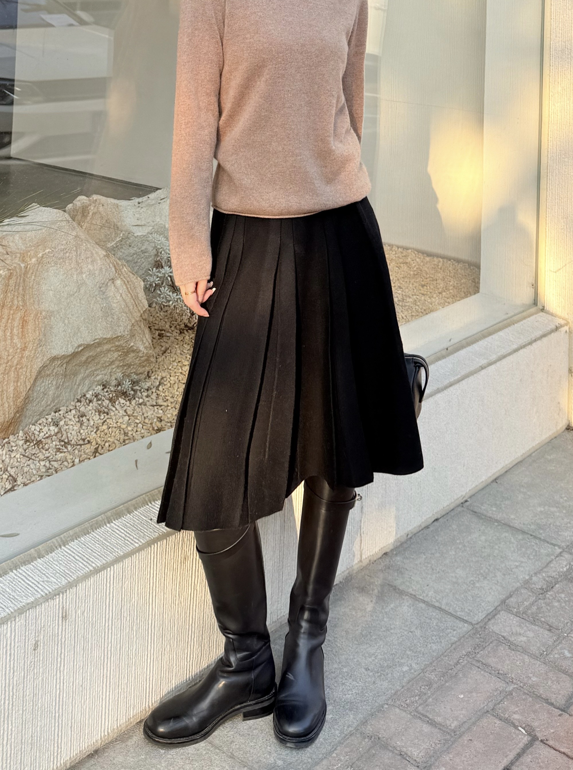 EFENGGW 绵羊毛百褶裙时尚百搭气质简约半身裙82318