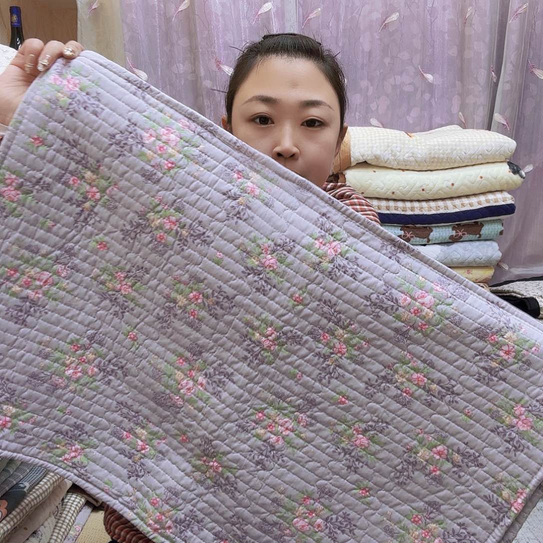 水洗布香芋紫色枕套一对装