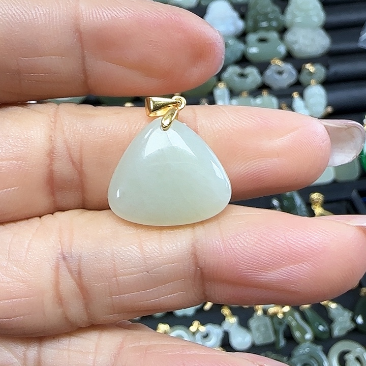 和田玉吊坠(不含链)银S925镶嵌