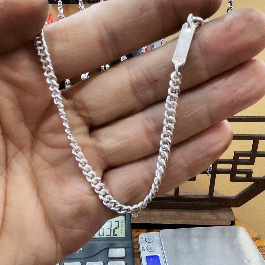 足银皮质古巴手链足银999手工定制