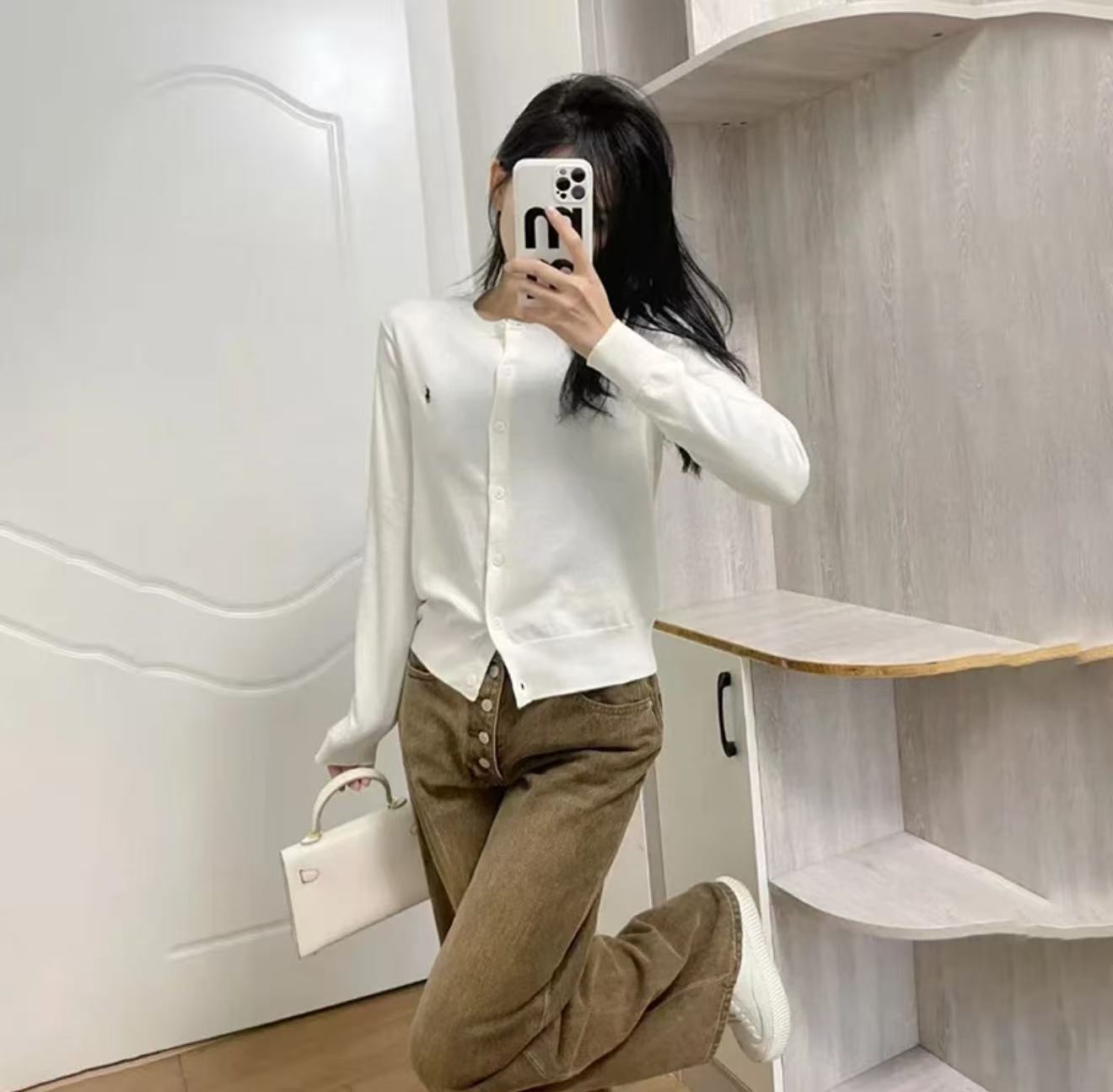 [小马标]2025秋冬女款镜面开衫