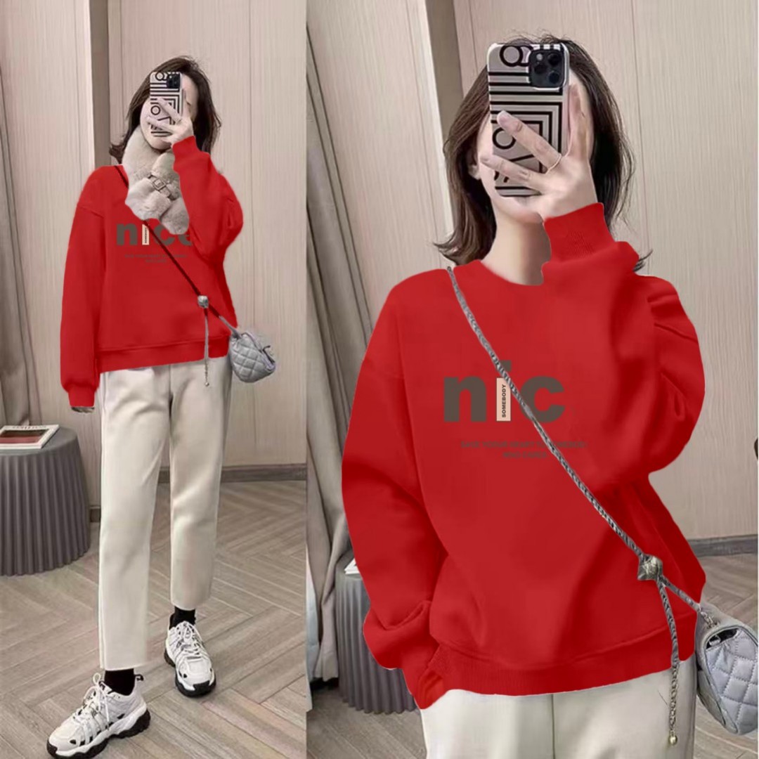 纯棉卫衣女生秋冬装卫衣长袖上衣韩系服装秋时尚百搭圆领打底