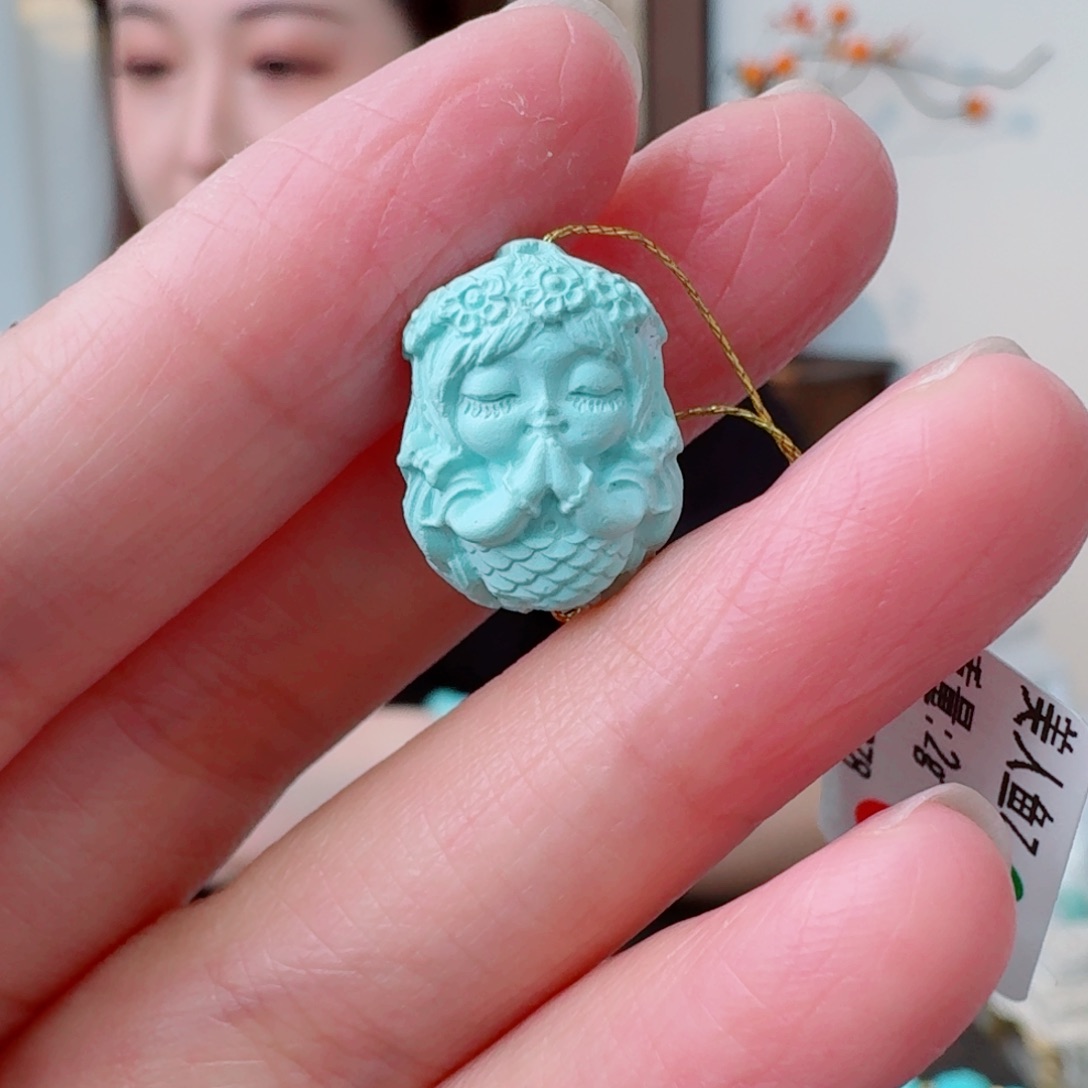 绿松石未镶嵌挂件